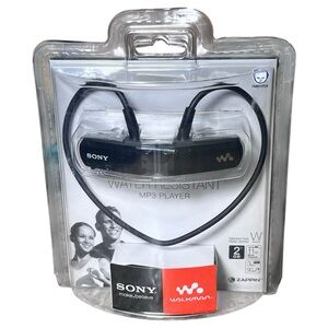 New Sony Walkman 2GB Water Resistant MP3 Digital Music Player Black NWZ-W252